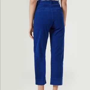 High-waisted Elvie trousers in blue corduroy